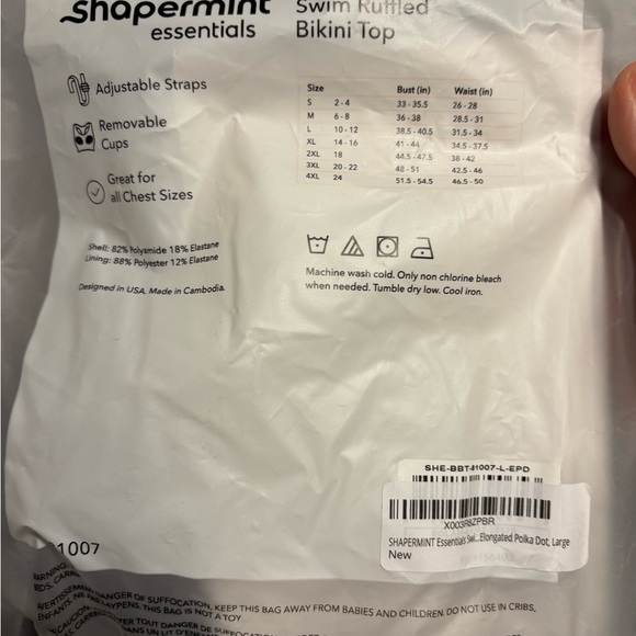New Shapermint Ruffle Bikini Top Large and XL - Picture 16 of 16
